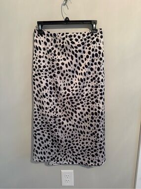 Printed Midi Skirt in Black on Cream